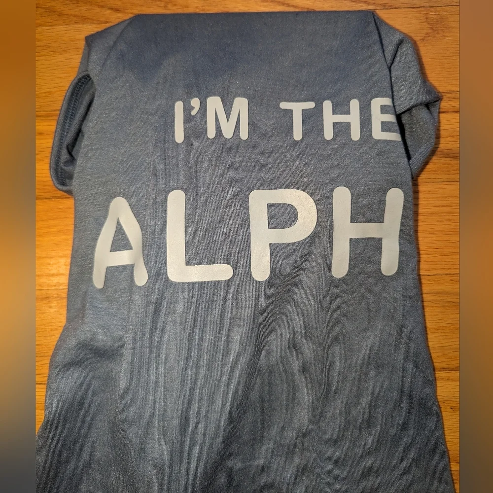 Blue LARGE DOG I'm the ALPHA Tank Top Pet Apparel Boots & Barkley